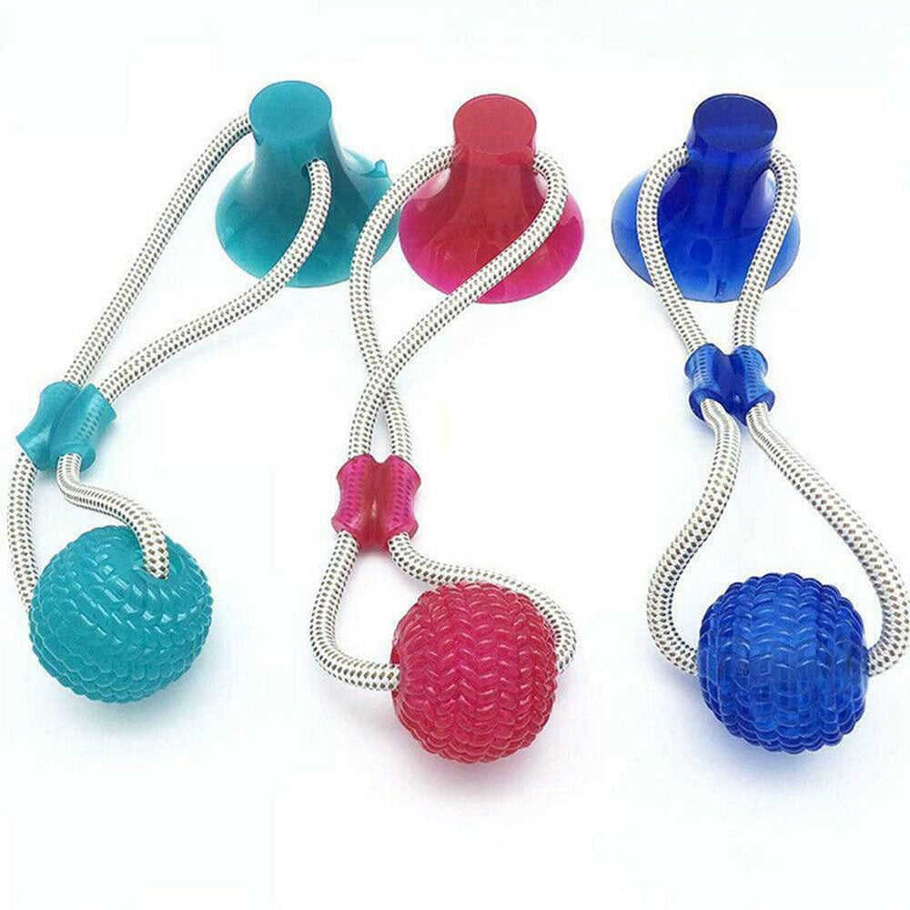 Interactive Dog Toy - Suction Cup Push Rope Ball - Furvenzy