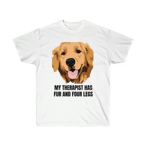 My Therapist Has Fur and Four Legs - Dog Animal Lover T-shirt Gift for Dog Owners Golden Retriever